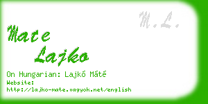mate lajko business card