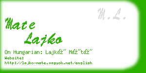 mate lajko business card